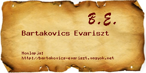Bartakovics Evariszt névjegykártya